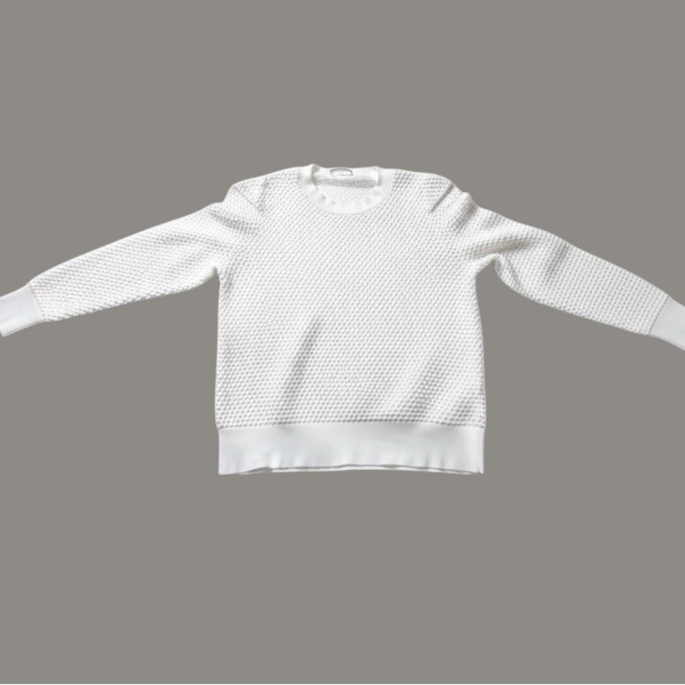 COS Coastal Minimalist Summer Knit Lightweight White Textured Sweater XS/S - Picture 2 of 8